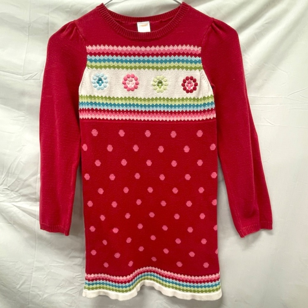 Gymboree Red Sweater Dress Long Sleeve Girls Size 7 - Picture 6 of 6